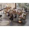 thumbnail image 4 of Bestier 95.5 inches L-Shaped Computer Desk Long Table for Home Office for Kids and Adults, Rustic, 4 of 8