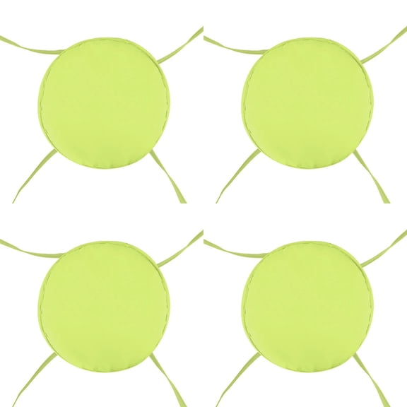 4PC 15 Inch Round Chair Cushions with Ties, Indoor Outdoor Bistro Chair Cushion Pads Dining Chair Seat Cushions for Home Kitchen, Circular Seat Pads for Garden Patio Office