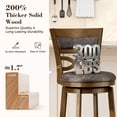 thumbnail image 6 of MF Studio 26" Counter Height Bar Stool with Back, Wood Swivel Bar Stool with Thick Upholstery Back & Extra Large Seat, Jacobean, 6 of 10