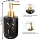 thumbnail image 3 of Juego de accesorios de baño de porcelana de 4 piezas que incluye dispensador de jabón, vaso y jabonera (negro), 3 of 7