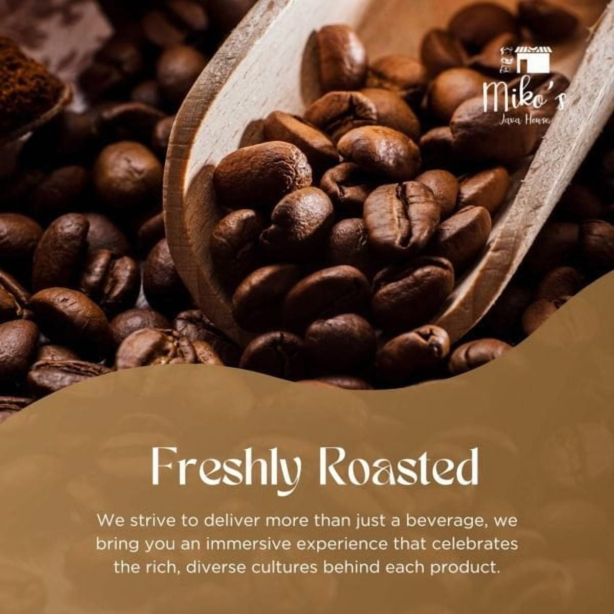Mikos Java House Mexican Premium Coffee, 100% Arabica Chiapas Single Origin, Medium Roast Whole Bean, Organic Grown, 12oz