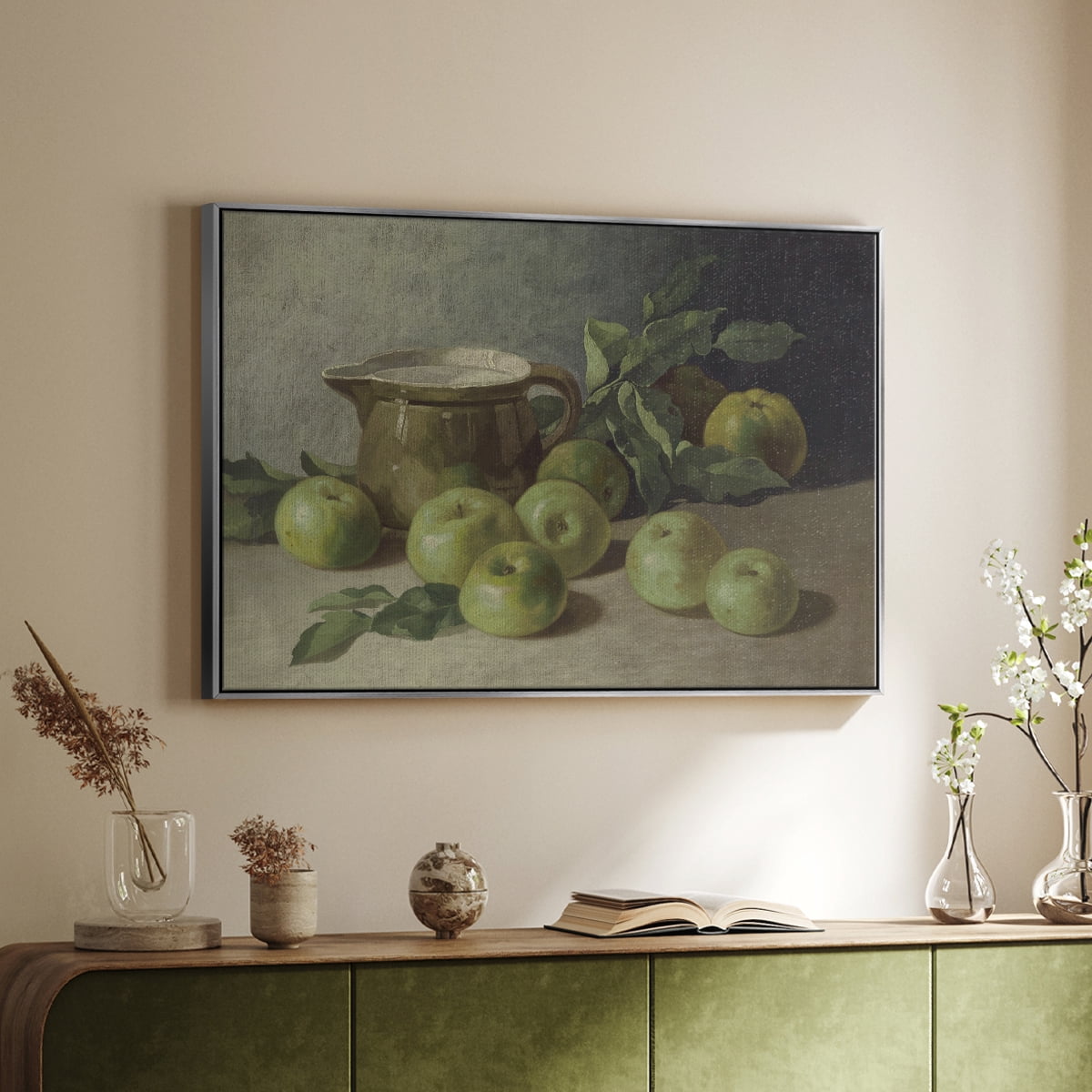 Vintage Botanical Print-LXXXVI By Wexford Home Framed in Silver Wood Gallery Wrapped Canvas 27 in. x 41 in.
