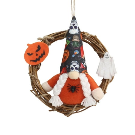 

LYU Rattan Ring Pendant Delicate Fine Workmanship Eye-catching Halloween Decoration Rattan Wreath Wall Hanging for Halloween