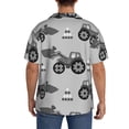 thumbnail image 5 of Wukai Gray Tractor Men's Casual Short-Sleeve Button Down Shirt - Lightweight Summer Dress Shirt for Daily Wear-, 5 of 7
