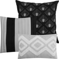 thumbnail image 4 of Nanshing Carter 7 Piece Geometric Comforter Set , Black/Grey , Queen Size , Terry Embroidery, 4 of 5