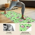 thumbnail image 4 of Green Cow Spot Pattern Hot Yoga Mat Towel Non Slip for Hot Yoga - Quick-Drying Yoga Mat Cover with 4 Corner Pockets with Travel Bag - Hot Yoga Towel Non Slip 74"x26", 4 of 6
