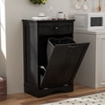 thumbnail image 4 of HARIPUL 13 Gallon Tilt Out Trash Cabinet for Kitchen, Single Kitchen Trash Can Cabinet with Drawers, Black, 4 of 10