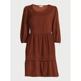 Time and Tru Women's Corduroy Dress with 3/4Length Sleeves, Sizes XS