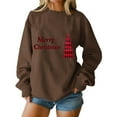 thumbnail image 2 of Womens Tops Christmas Tree Printing Long Sleeve Winter Casual Sports Round-Neck Sweatshirt,Sweatshirts for Women Coffee S, 2 of 5