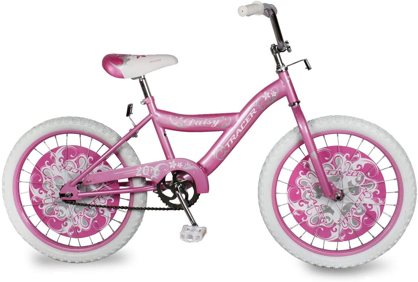 WonderWheels 20" BMX S-Type Frame Bicycle Coaster Brake One Piece Crank Chrome Rims Black Tire Kid's Bike - Pink