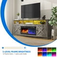 thumbnail image 4 of Uforic Rustic TV Console for 75" TVs, 36" Electric Flame & LED Illumination with Classic Barn Door Storage, Rustic Gray, 4 of 6