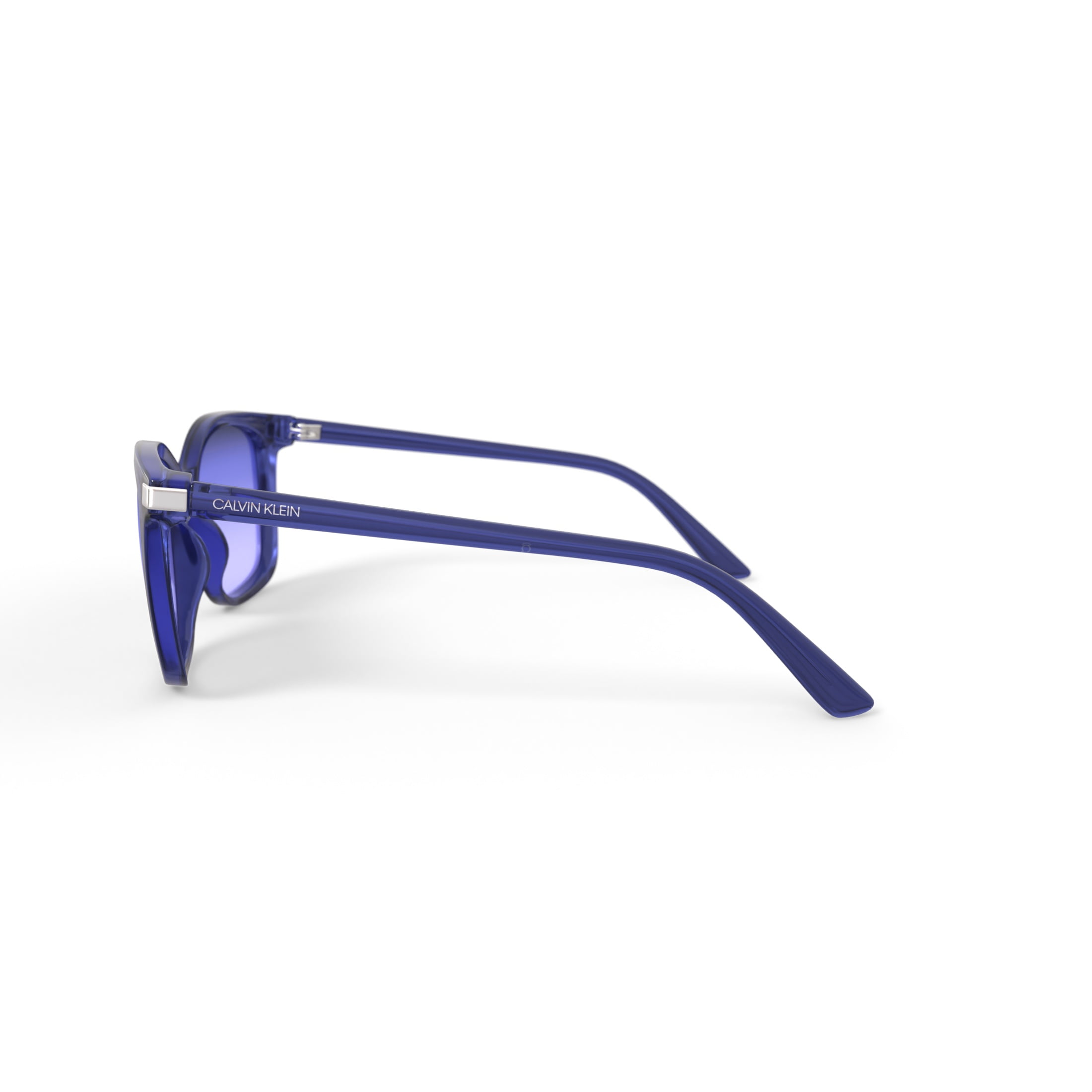 Calvin Klein Women's Rx'able Fashion Sunglasses, CK19527SG, Crystal Blue, 54-19-140, with Case
