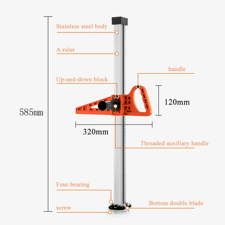 Nuolin Durable Fixing Manual Gypsum Board Cutter Adjustable Hand Push  Drywall Cutting Tool Double Handle with Stainless Steel Ruler