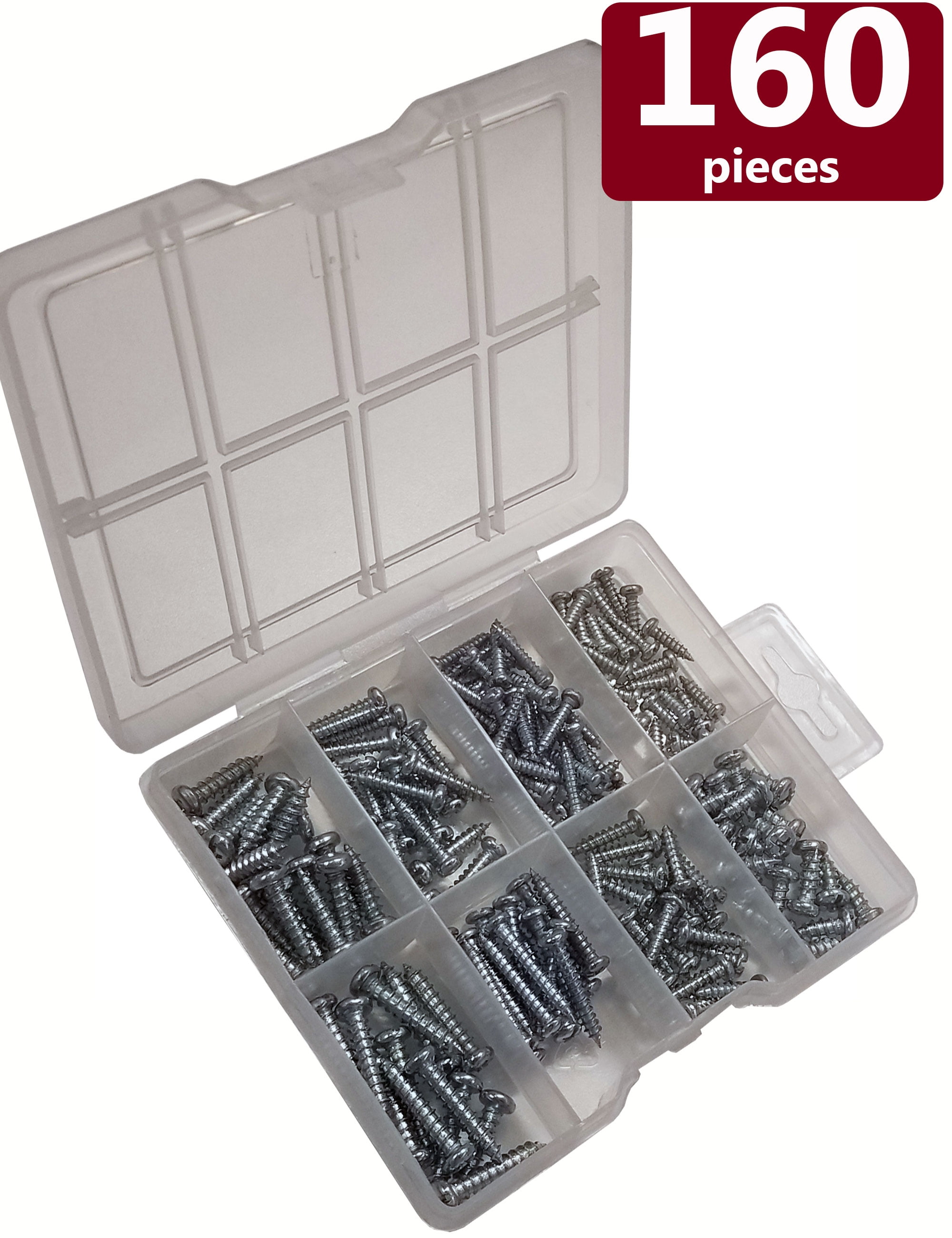 Self Tapping Screw Assortment Set, Screw Kit, Variety of Sizes, 160