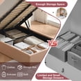 thumbnail image 5 of Twin Size Bed Frame with Lift Up Storage, Boucle Upholstered Platform Bed with Curved Headboard, No Box Spring Needed, Hydraulic Storage, Blush Pink, 5 of 6