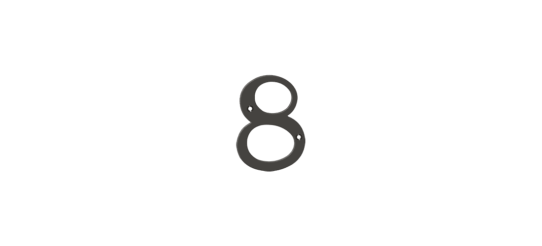 Deltana RN4-8U10B 4" Numbers; Solid Brass; Oil Rubbed Bronze Finish