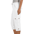 thumbnail image 6 of Dwellite Capri Pants for Women Casual Summer Spring Stretch Straight Leg Cargo Capris with Pockets Cropped Trouser White L, 6 of 8