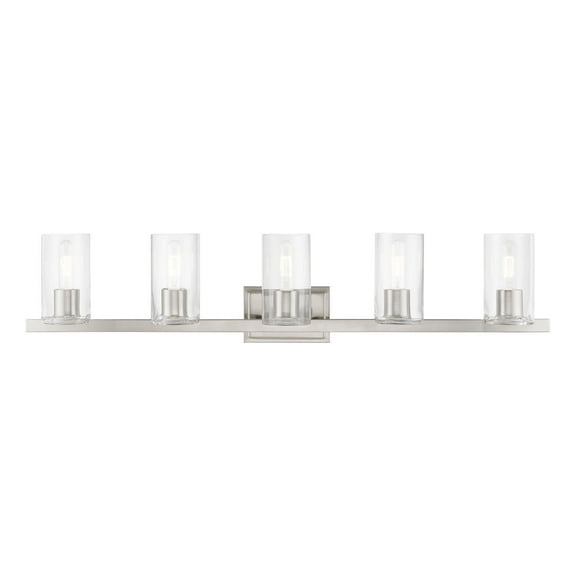 18035-91 Livex Lighting Clarion - 5 Light Bath Vanity In Contemporary Style-8.75 Inches Tall and 42 Inches Wide-Brushed Nickel Finish