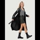 thumbnail image 4 of Chaqueta de Piel Sintética para Mujer, con Botones Sueltos, Forrada y Abertura Frontal con Cinturón. Negro S, 4 of 10