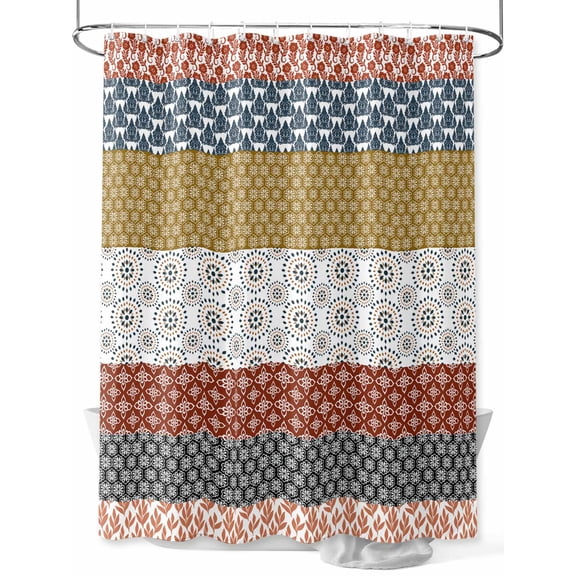 Boho Geometric Extra Long Shower Curtain Set, Waterproof Shower Curtains for Bathroom, Bohemian Stripes Aztec Tribe Vintage Washable Fabric Cloth Bath Curtain for Bathtub with Hooks 72x96 Inches