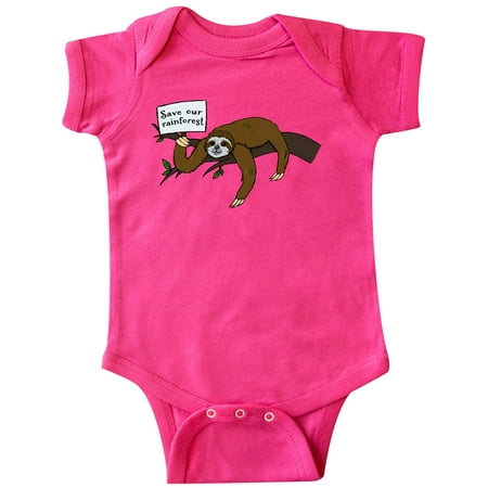 

Inktastic Save Our Rain Forest with Cute Sloth on Tree Branch Gift Baby Boy or Baby Girl Bodysuit