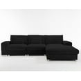 thumbnail image 2 of 113" Modern L-Shaped Modular Sectional Sofa, Cloud Couch with Chaise Lounge, Sleeper Comfy Upholstered Deep Seat Sofa for Living Room, Apartment Furniture Sets, Easy Assembly, Black, 2 of 9