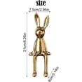 thumbnail image 2 of HeeHom Easter Bunny Figurines - Brass Sitting Bunny Rabbit Statue, Electroplated Ceramic Home Decor for Living Room, Office Desktop, Cabinets, Bookshelf Table Centerpiece & Gift, 2 of 7