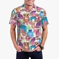thumbnail image 2 of Balery Watercolor Owl Printed Men’s Short Sleeve Polo Shirt, Midweight Men's Shirt,Golf Polo shirts -XX-Large, 2 of 8