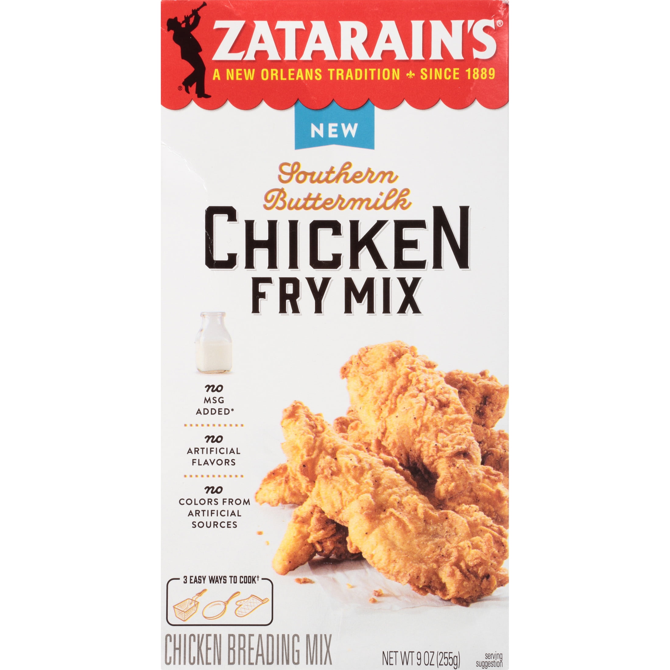 (2 pack) Zatarain's No Artificial Flavors Southern Buttermilk Chicken Fry Mix, 9.0 oz Box