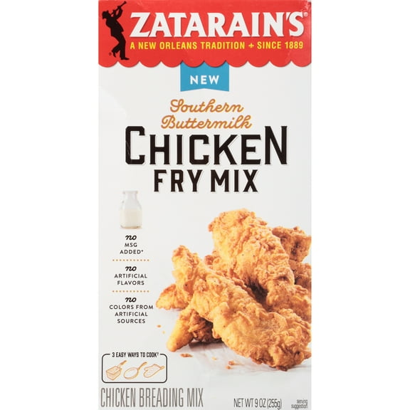 Zatarain's No Artificial Flavors Southern Buttermilk Chicken Fry Mix, 9.0 oz Box