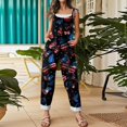 thumbnail image 4 of Iaqnaocc 4th of July Womens Jumpsuit Patriotic American Flag Stars Sleeveless Jumpers Casual Adjustable Strap Jumpsuits Fashion Cotton Linen Overalls Blue 4XL, 4 of 4