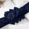 thumbnail image 4 of JASGOOD Women's Wide Elastic Belt Fashion Flower Cinch Belt Stretchy Waist Belts for Dresses, 4 of 8