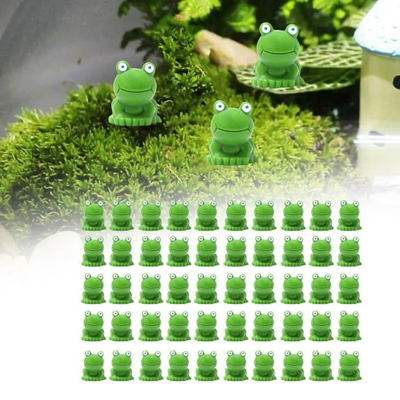 Colaxi 50 Pieces Frog Figurines Decor. Cute Frog Figurines Resin Frog Figurine .Garden Statues for Mini Landscape Tabletop
