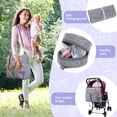 thumbnail image 5 of Diaper Bag Tote with Pacifier Case and Changing Pad, Large Capacity Travel Grey Baby Diaper Bag Backpack for Mom Dad, 5 of 7
