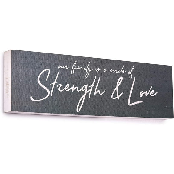 Strength & Love 20x6 Painted Wooden Sign
