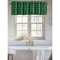 thumbnail image 6 of Curtain Valance for Windows, St. Patrick's Day Shamrock Kitchen Valances Rod Pocket Short Curtains, Green Black Stripe Theme Window Valance for Bedroom Bathroom Living room 60x18in, 6 of 9