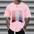 thumbnail image 4 of Caqnni Men's 4th of July Shirts American Flag Patriotic Shirts Short Sleeve USA Memorial Day(Pink,L), 4 of 4