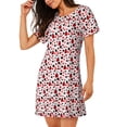 thumbnail image 2 of Disketp Ladybugs 2 para Camisón Corto de Manga Corta para Mujeres, Camisón Cómodo con Escote Redondo, Bonito y Confortable, 2 of 6