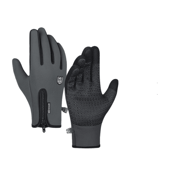 New Outdoor Riding Gloves Autumn And Winter Men's And Women's Warm Touch Screen Cold And Wind-proof Skiing Gloves Gray S