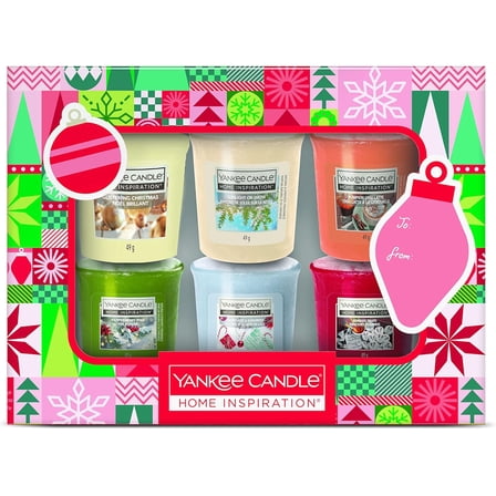 Yankee Candle Home Inspiration Gift Set with 6 Holiday Fragranced Votives