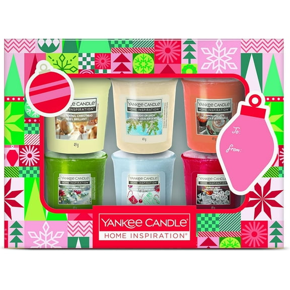 Yankee Candle Home Inspiration Gift Set with 6 Holiday Fragranced Votives