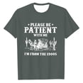 thumbnail image 4 of Wang6 Womens Short Sleeve Oversized Tshirts Casual Please Be Patient with Me I'm from the 1900s Letter Printed Graphic Tees Summer Loose Crew Neck Tops Grey XL, 4 of 4