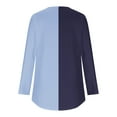 thumbnail image 4 of ChaoHeng Womens Tops Long Sleeve T-Shirt Color Block Casual Blouse for 2024 Fall/Winter Fashion Trendy(Navy,L), 4 of 5