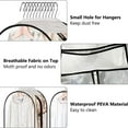thumbnail image 5 of Hovmgk Clear Gusseted Garment Bags for Closet Storage, Waterproof and Dustproof PE Material, Perfect for Storing Gowns, Suits, Jackets, and Dresses, 51-inch Length, Transparent for Easy Viewing, 5 of 6