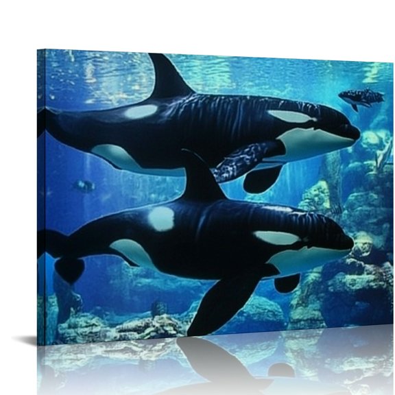 orca whales fish Canvas Wall Decor For Bedroom Fashion Kitchen Wall Pictures Living Room Bedroom Home Office Wall Decor Print On Canvas