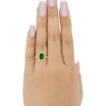 thumbnail image 3 of beryl_creation 2.00 Ct Oval Cut Green Emerald Engagement Wedding Christmas Thanksgiving Halo Ring 14K Yellow Gold Plated 925 Sterling Silver For Women's -5.5, 3 of 3