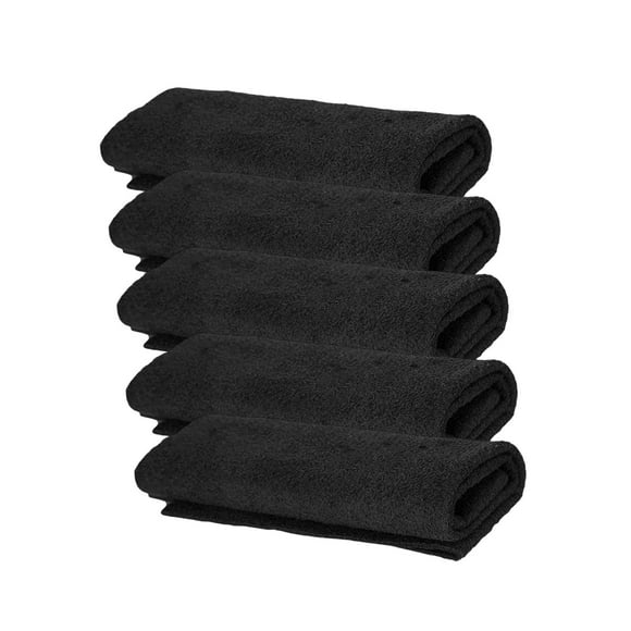 5 Pieces Multipurpose Microfiber Cleaning Cloth Highly Absorbent Cleaning Towels Black 30cmx30cm