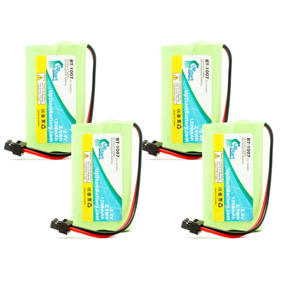 4x Pack - UpStart Battery RadioShack 43-3534 Battery - Replacement for RadioShack BT-1007 Cordless Phone Battery (1200mAh, 2.4V, NI-MH)
