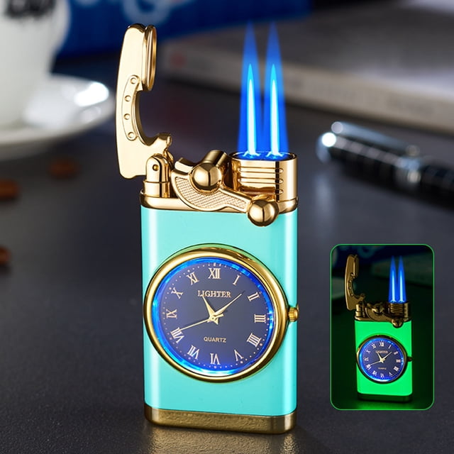 Openpig Inflatable Lighter, Plasma Lighter, Electric Arc Lighter, Windproof Lighter, Metal Lighter Luminous Real Watch dial