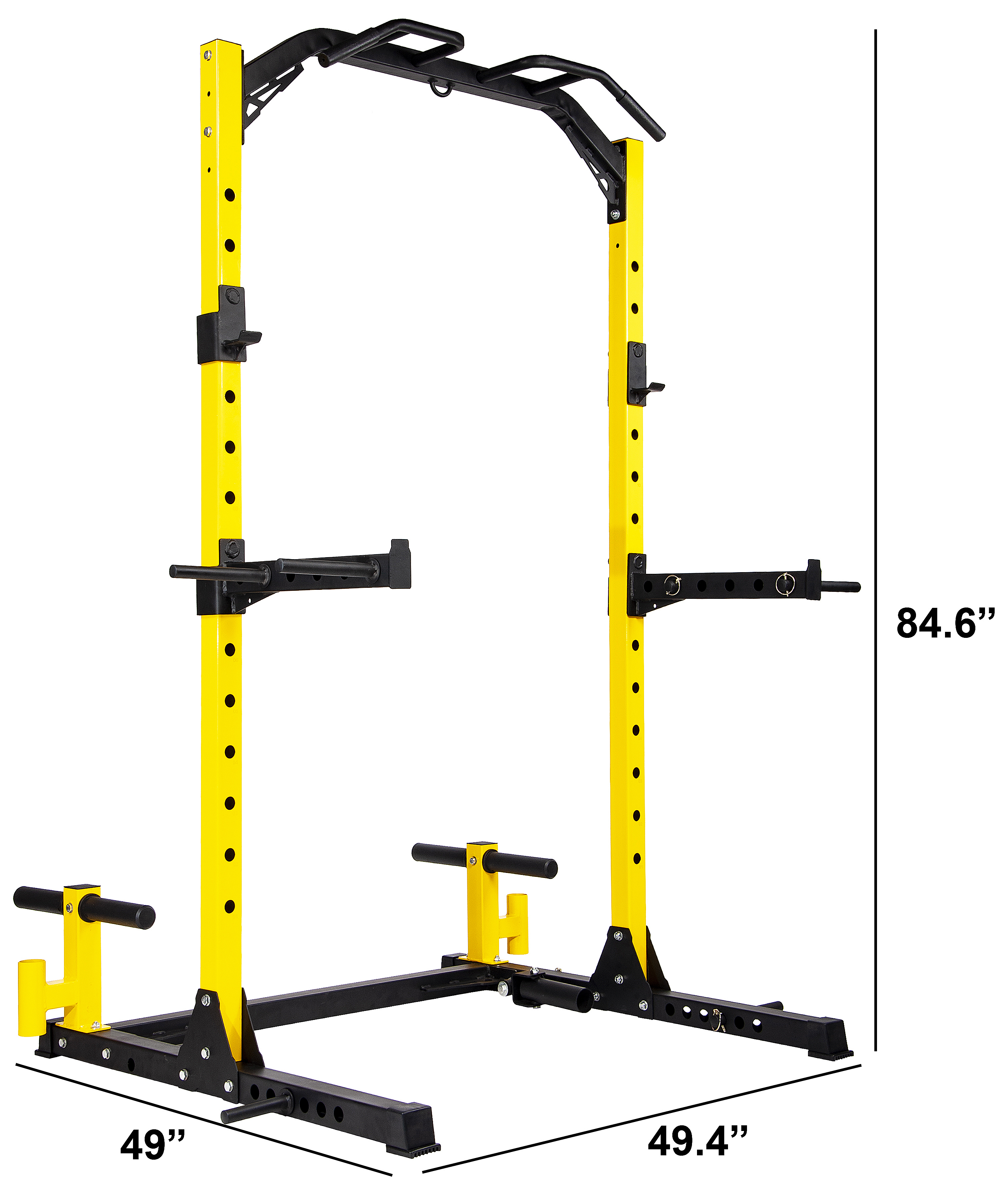 BalanceFrom 1000-Pound Capacity Multi-Function Adjustable Power Rack Squat Stand with Safety Spotter Arms, Dip Bars, Weight Plate Holders, Barbell Holders and Landmine Attachment - image 4 of 8